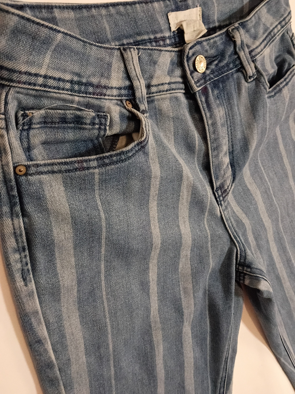 Sky & Sparrow Juniors Size 7 Striped Skinny Crop Jeans Girls School Fall Clothes - Picture 2 of 7